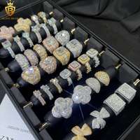 Offre Spéciale – Bague Moissanite en Argent Sterling 925, Test Diamant Approuvé, Style Hip-Hop, Moissanite VVS Iced Out pour Homme avec Certificat GRA – En Stock