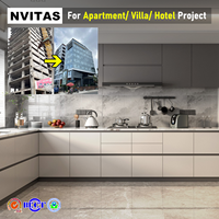 Meubles en bois modernes NVITAS, placage de contreplaqué, armoires de cuisine, armoires de cuisine en bois massif pour hôtel, appartement, villa, projet