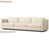 Ensemble de canapés modulaires modernes en tissu, canapé sectionnel rembourré avec fauteuil et ottoman pour salon, mobilier de hall d'hôtel