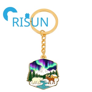 Llavero Metálico Personalizado con Holograma de Aurora Boreal, Recuerdo de Viaje de <span class=keywords><strong>Alaska</strong></span>, Islandia y Finlandia - Product Image 4