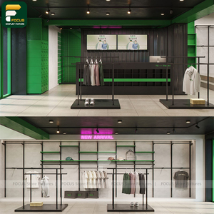 ชั้นวางเสื้อผ้าสำหรับร้านเสื้อผ้าหรูหราทันสมัย ตู้เก็บเสื้อผ้า แผงผนัง ตู้แคชเชียร์ - Product Image 4