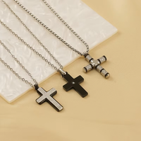 Collier Croix Cylindrique Moletée en Acier Inoxydable, Style Industriel, Vente en Gros, Bijou Streetwear Moderne, Cadeau pour Lui