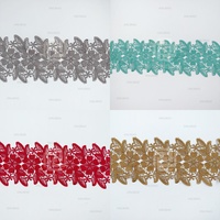 Vente directe d'usine de 20 couleurs de dentelle en stock. Dentelle en polyester avec bordure en dentelle fleurie brodée pour ourlet de jupe et poignets.