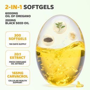 Huile de nigelle et huile d'origan biologiques et naturelles, 300 gélules pour le soutien immunitaire des adultes et les <span class=keywords><strong>bienfaits</strong></span> antioxydants - Product Image 4