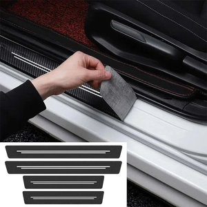 4 Piezas de Adhesivos para Umbral de Puerta de Coche, Adhesivos de Fibra de Carbono, Protección para Puerta de Coche, Accesorios de Decoración - Product Image 1