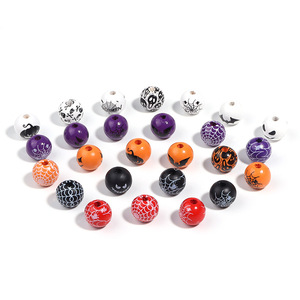 Cuentas de madera impresas para Halloween, calabaza, telaraña, Calavera, cuentas sueltas, accesorios de bricolaje, venta al por mayor, regalos hechos a mano de Halloween - Product Image 4