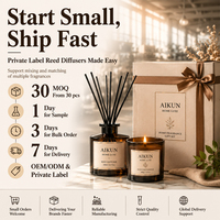 Pabrik Sumber AIKUN Kemasan Cetak Kustom Terukir Diffuser Aroma Rumah dari Rotan Alami