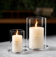 Home dekorative Weihnachten bunte mund geblasene Duft kerzen doppelwandige Luxus Boro silikat glas Kerze für die Hochzeit