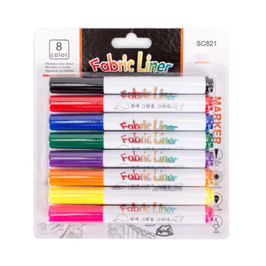 Marqueurs pour tissus, t-shirts, vêtements, sacs en toile, vêtements, pointe fine, sûrs, non toxiques, ensemble de stylos pour tissus, 6, 8 ou 12 couleurs - Product Image 1
