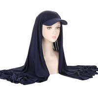 Pañuelo Hijab Islámico Musulmán, Gorro con Visera, Protección Solar UV para Mujer, Color Sólido Versátil, Pañuelo Hijab de Oriente Medio con Visera