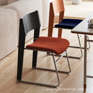 Retro Minimalist Bauhaus Style Dining Chair Solid Wood <b>Backrest</b> 35cm Height For Dining Room Adult Use - Product Image 1