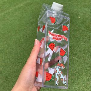 Bouteille d'eau en plastique minimaliste unisexe, anti-fuite, compatible lave-vaisselle, pour fêtes, vente en gros, transparente avec couvercle - Product Image 3