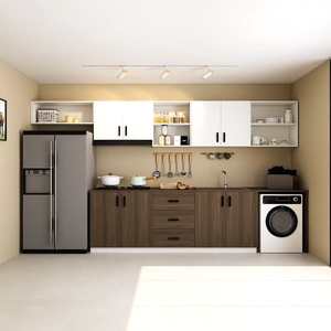 Armoire <span class=keywords><strong>de</strong></span> <span class=keywords><strong>cuisine</strong></span> moderne avec portes, placard en bois, organisateur <span class=keywords><strong>de</strong></span> rangement <span class=keywords><strong>pour</strong></span> <span class=keywords><strong>petite</strong></span> <span class=keywords><strong>cuisine</strong></span>, taille et couleur personnalisables, installation facile - Product Image 2