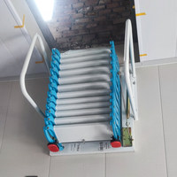 Escalier télescopique mural en aluminium, échelle pliante moderne et peu encombrante pour passage extérieur sur toit