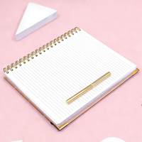 Agenda personnalisé de qualité supérieure avec spirale, couverture en feuille d'or, journal ligné, carnet A5 A6, couverture rigide, imperméable, pour l'école et les cadeaux