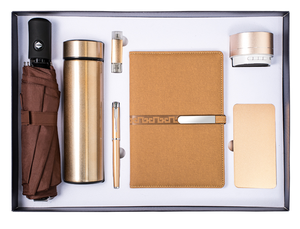 Cadeaux d'entreprise promotionnels, souvenirs pour les invités, carnet personnalisé avec logo, stylo et flacon + parapluie + clé USB + batterie externe - Product Image 4