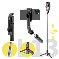Trípode Selfie Stick L13 de Acero Inoxidable, 1130 mm, Plegable, Giratorio, Estructura Profesional para Fotografía con Teléfono Móvil