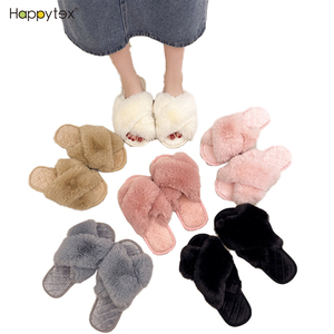 Haute Qualité Offre Spéciale Renard Pantoufles Fluffyfaux Fourrure Diapositives Chaud Croix Sangle Éponge Bob Moelleux Pantoufles En Plein Air Maison Chaussures - Product Image 3