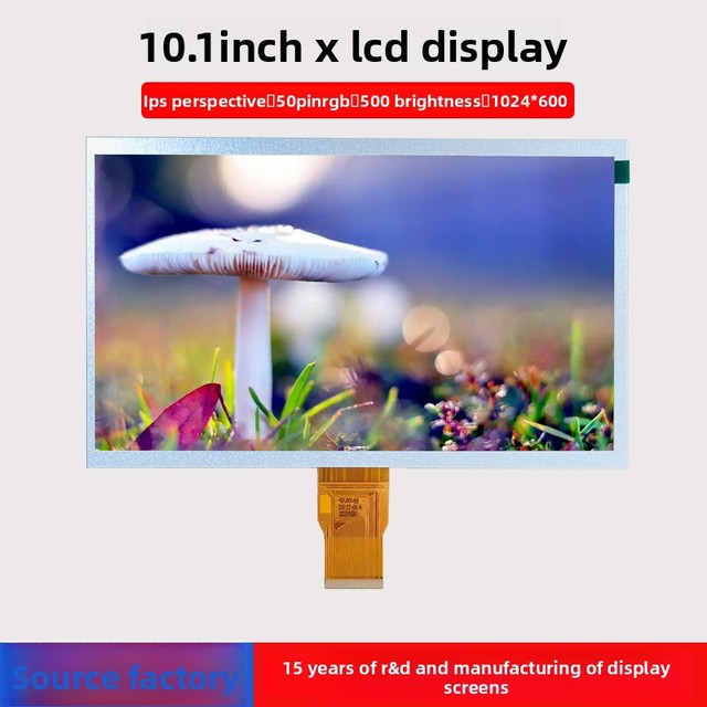 10.1-inch IPS LCD Module LED Backlight 50-Pin RGB Interface 1024x600 Resolution 500 Nits Brightness In-Vehicle Wide Viewing