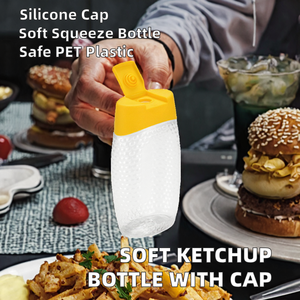 GLOBAL HEROES G-12 Soft <b>Empty</b> Chocolate Sugar Sauce <b>Bottle</b> Silicone Flip Top Cap PET <b>Plastic</b> Screen Printed Honey Squeeze <b>Bottle</b> - Product Image 2