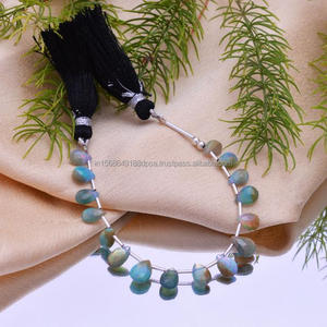 Perles de pierres précieuses en forme de poire à facettes en opale éthiopienne de qualité fine pierre naturelle pour la fabrication de collier de bracelet de mariage ou d'article cadeau - Product Image 1