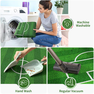 Alfombra de juego para campo de fútbol para niños, alfombra de suelo de fibra de poliéster de 1,5 cm de grosor para dormitorio, para 2 a 4 años, uso doméstico unisex - Product Image 2