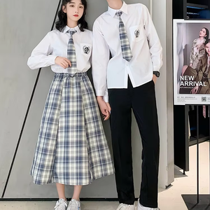 秋春カレッジスタイル中学校高校男の子と女の子JKロングスカートシャツ冬制服スーツ - Product Image 5
