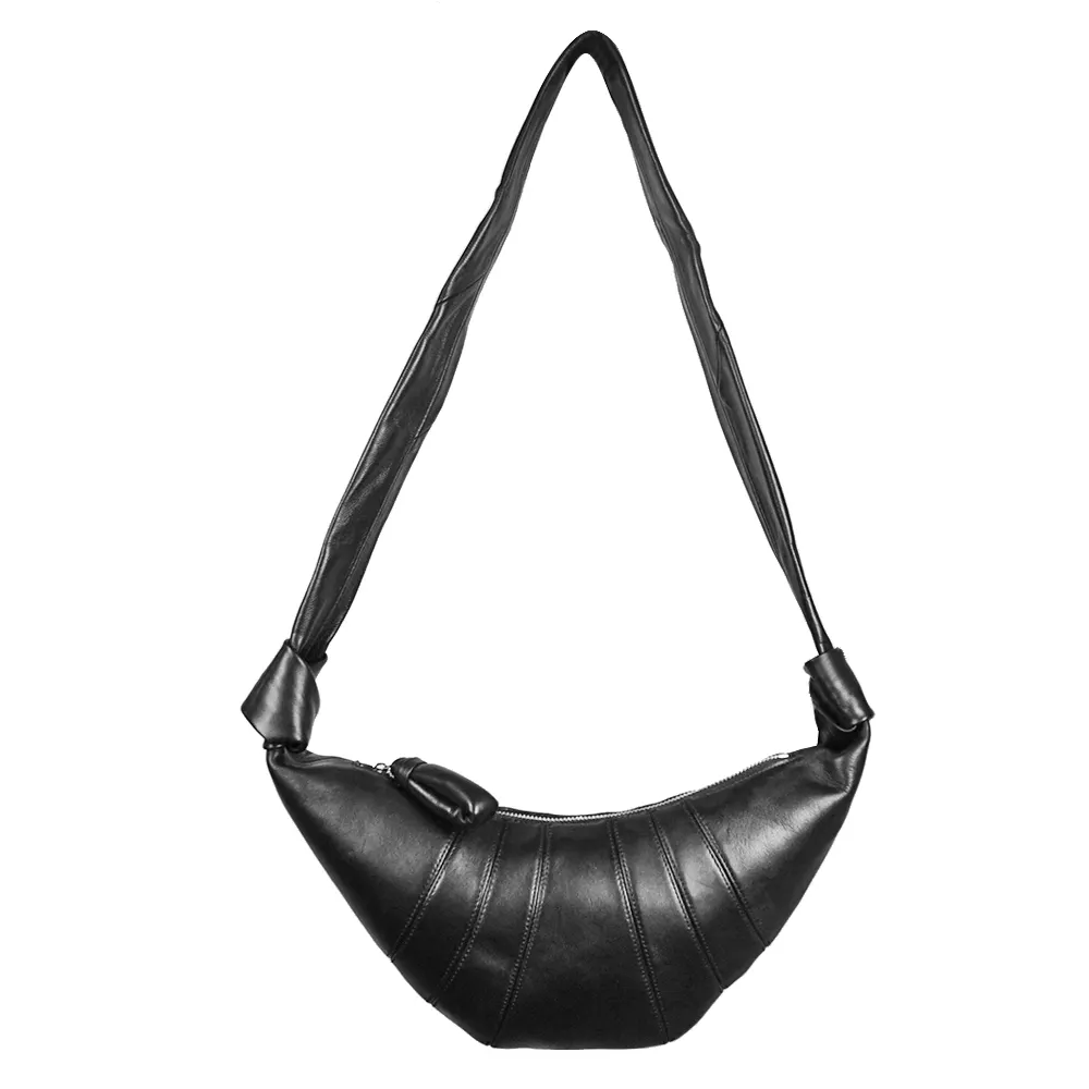 महिलाओं के लिए क्रोइसैन आकार का नया चमड़े का बैग लक्ज़री शोल्डर बैग महिलाओं के लिए होबो नॉटेड नए बैग महिलाओं के लिए लैम्बस्किन