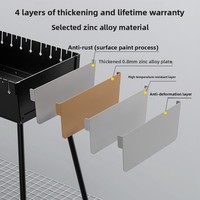 Barbecue portable moderne en métal thermolaqué pour la maison, pliable, pour le camping en extérieur, avec système de sécurité anti-flamme