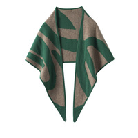 Châle triangulaire en jacquard géométrique abstrait 100 % cachemire, poncho d'hiver tricoté épais, exportateur B2B OEM