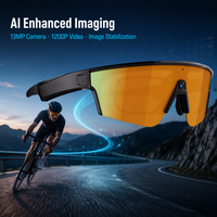 Lunettes de soleil connectées pour sports de plein air avec caméra 13MP, IA anti-tremblement, enregistrement vidéo 1200P, traduction en temps réel, Type-C 2026