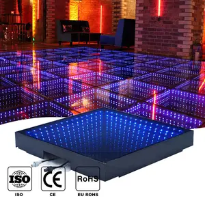 mirror 3d matte dance tile panels portable magnet infinity led dancing floor panel with artificial flowers