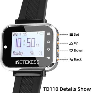 <b>Wireless</b> Calling System Smart Watch Pager <b>Receiver</b> for Restaurant Coffee bar Store Food Court Retekess TD110 T117 TD019 - Product Image 4
