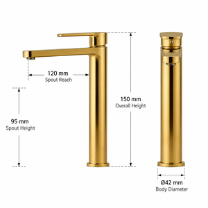Modern Tall Bathroom Sink <strong>Faucet</strong> Brass Single Handle High Rise Basin Mixer Tap Ceramic Cartridge Deck Mount for Hotel Project - Product Image 3