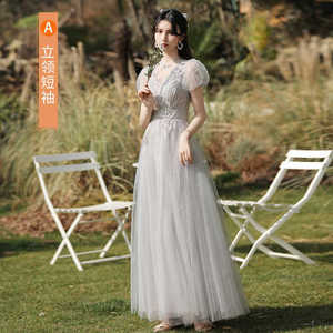 Bridesmaid Dress Long A Line Tulle Sweetheart Neckline Natural Waist Slim Fit For Wedding Party - Product Image 3