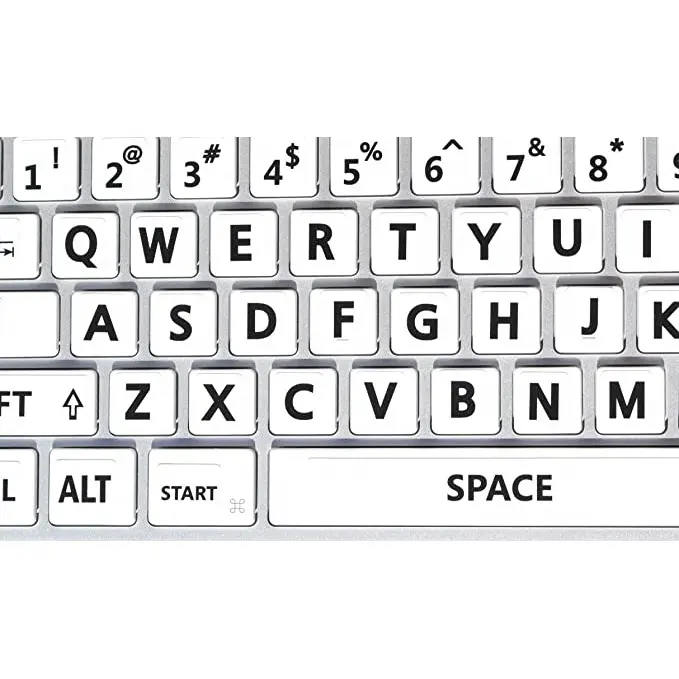 Hot Sales PVC keyboard Sticker alphabet English Large Letters Keyboard Stickers Non Transparent White Background (Upper Case)