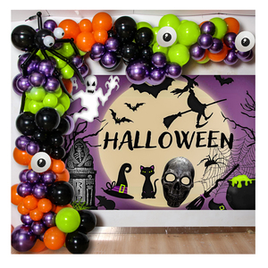 Decorazione Sfondo per Festa <span class=keywords><strong>di</strong></span> Halloween Ghirlanda ad Arco <span class=keywords><strong>di</strong></span> <span class=keywords><strong>Palloncini</strong></span> 2022 per Bambini Arco <span class=keywords><strong>di</strong></span> <span class=keywords><strong>Palloncini</strong></span> Happy Halloween Pipistrello <span class=keywords><strong>Ragno</strong></span> Nero - Product Image 1
