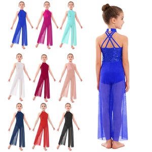 Traje de Danza Lírica para Niñas de 6 a 16 Años, Mono de Pierna Ancha para Recitales, Disfraz de Danza Competitiva - Product Image 1
