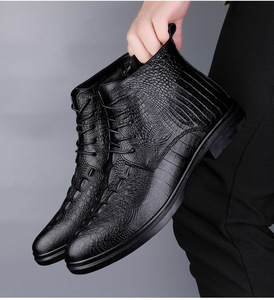 Bottes en cuir élégantes pour hommes de bonne qualité, bottes à bout pointu tendance, grandes tailles, bottes à la cheville pour hommes - Product Image 3