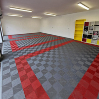 Dalles de sol de garage modulaires antidérapantes en plastique à emboîtement, avec drainage creux, pour lavage de voitures, 40x40CM