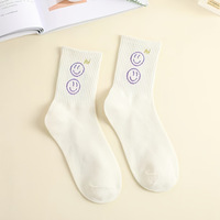 Chaussettes décontractées pour femmes, style INS, avec logo personnalisé, imprimé lettres, antidérapantes, douces, extensibles, pour le sport et le streetwear