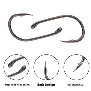 Hameçons <span class=keywords><strong>Gamakatsu</strong></span> en boîte de 50 pièces-Hameçons décalés, barbelés, annelés, gros gibier pour la pêche à la carpe Euro | Matériel de pêche en gros - Product Image 3