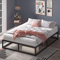 Lit plateforme sur mesure, robuste, en fer forgé noir, base de lit en métal noir pour chambre d'hôtel
