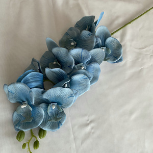 Fleurs d'orchidées artificielles en soie de qualité supérieure, à 9 têtes, toucher réel, tige unique, vente en gros, pour mariage, Saint-Valentin, Nouvel An - Product Image 4