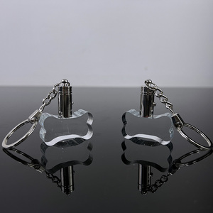 Xương hình dạng pha lê <span class=keywords><strong>Keychain</strong></span> với trắng <span class=keywords><strong>LED</strong></span> ánh sáng vòng chìa khóa MH-YS0447 - Product Image 4