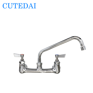 Moderno corpo centrale in ottone cromato rubinetto da bagno a doppia maniglia a 2 fori a parete valvola flessibile acqua calda/fredda <span class=keywords><strong>lavello</strong></span> hotel - Product Image 1