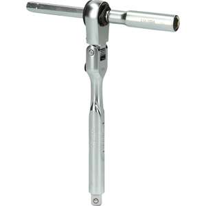 KS TOOLS 3-piece <b>1</b>/<b>4</b>" Bit Joggle <b>Ratchet</b> Set with Plug Adapter for Sockets - Product Image 4