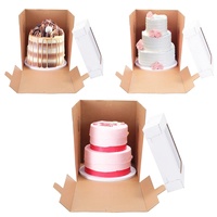 Boîte à gâteau haute XJH 10x10x12 pouces avec couvercle transparent, design supérieur, en carton, pour gâteaux, avec lamination mate gaufrée, pour le transport de sushis