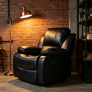Fauteuil inclinable électrique en cuir PU noir, design ergonomique avec coussin, dossier et repose-pieds réglables, massage, style Queen <span class=keywords><strong>Anne</strong></span>, pour salons - Product Image 2
