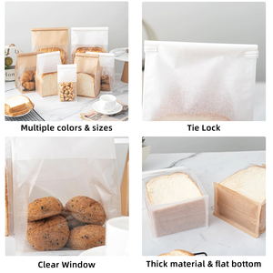 Greaseproof Disposable Customized Logo Size Food Grade Packaging Paper Sandwich <b>Bread</b> Dessrt Baking <b>Bag</b> Without Handle Kraft - Product Image 2